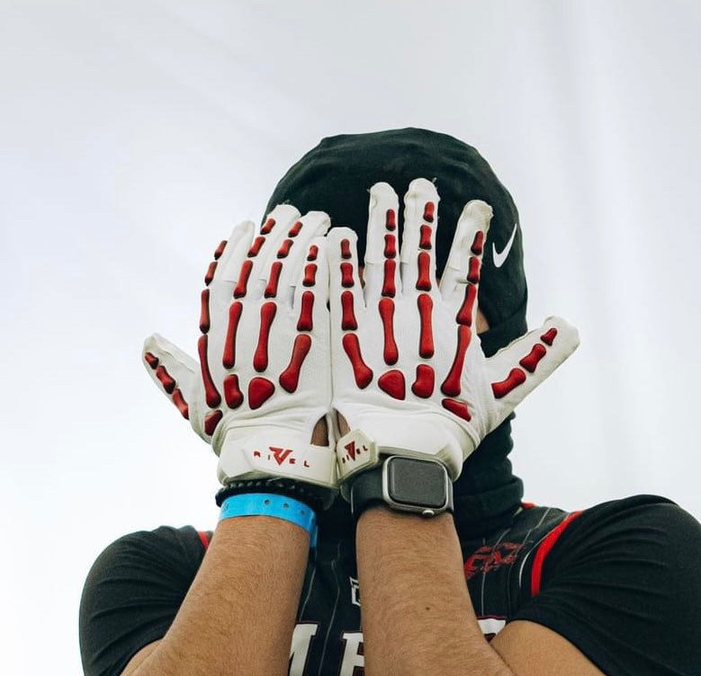 Reaper White Series Bones Football Gloves image 5