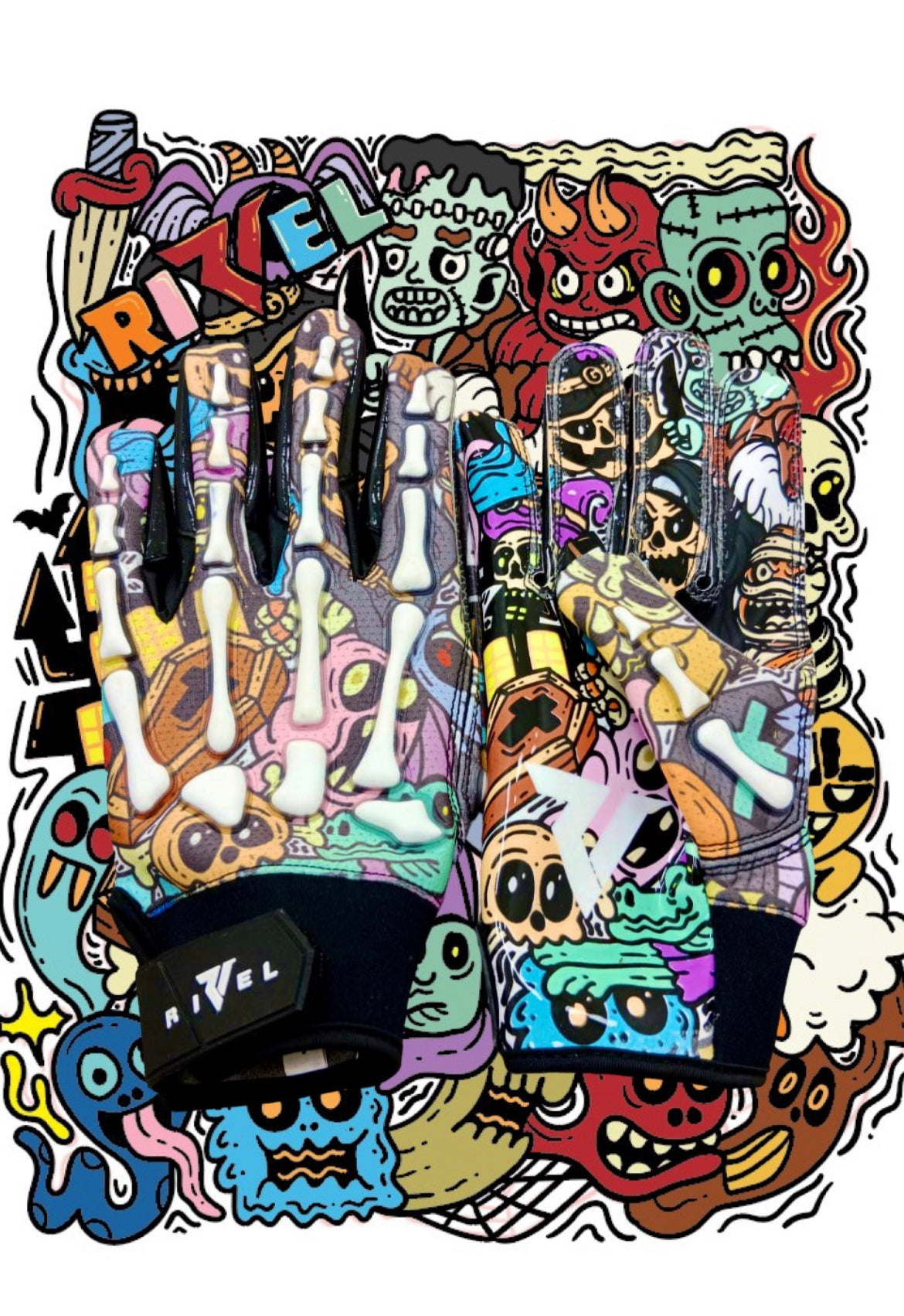 Reaper OFF THE WALL Bones Football Gloves image 8