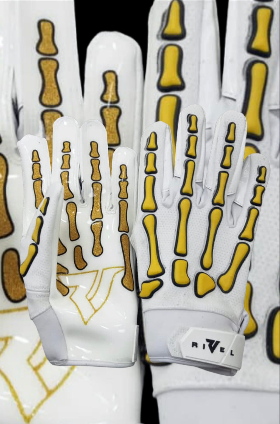 24k Reaper Bones Football Gloves image 1