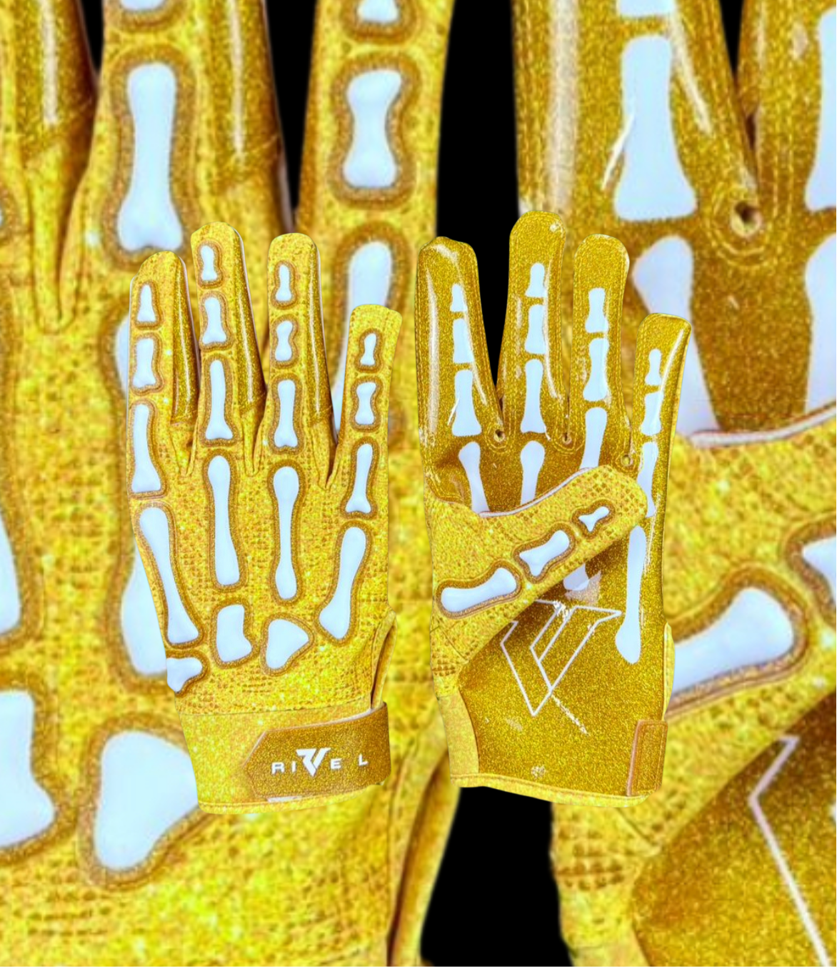 24k Reaper Bones Football Gloves – Rivel Athletics 24k Reaper Bones Football Gloves – Rivel Athletics