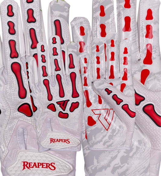 NEW Reaper White Series Bones Football Gloves