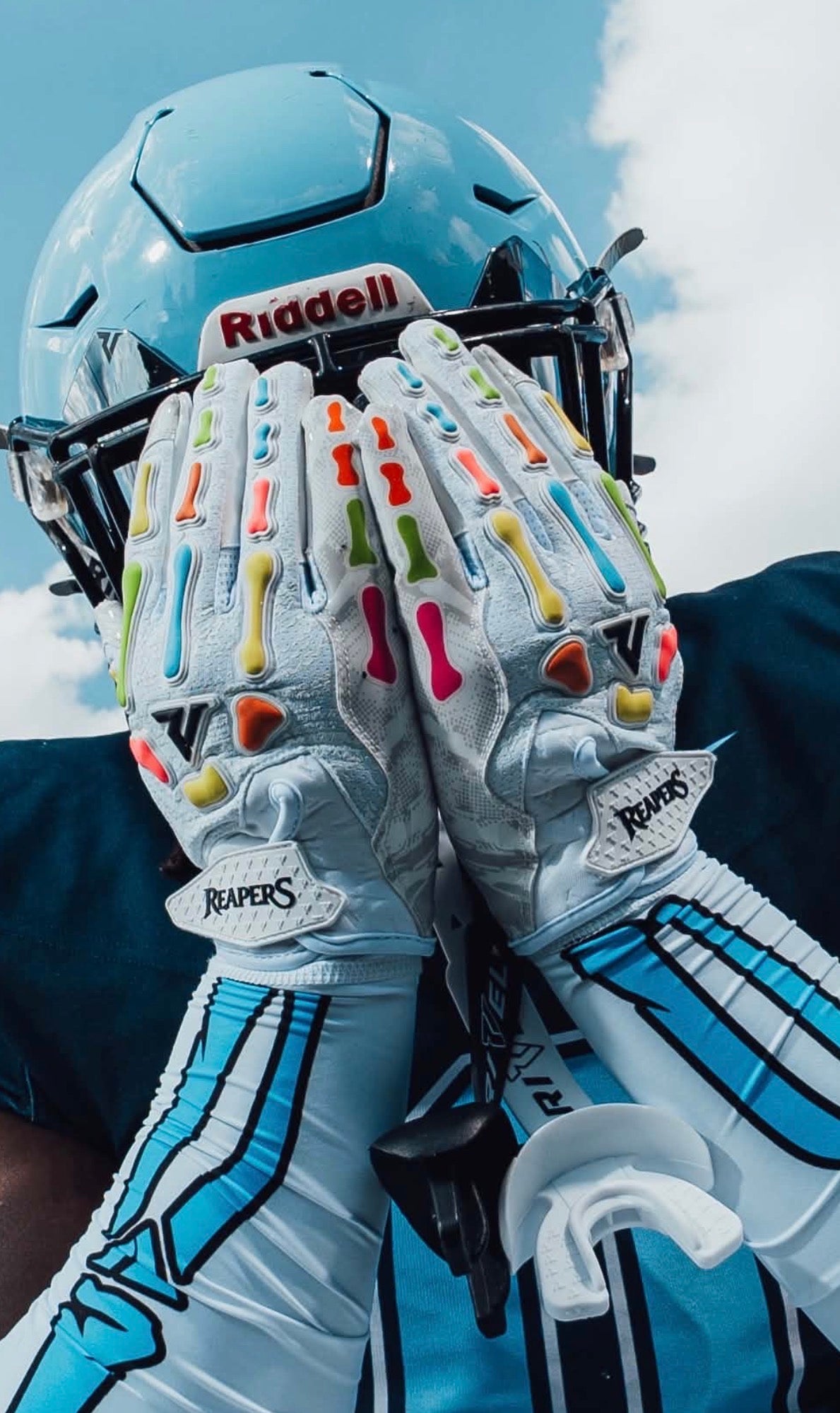 NEW Reaper GUMMY Bones Football Gloves
