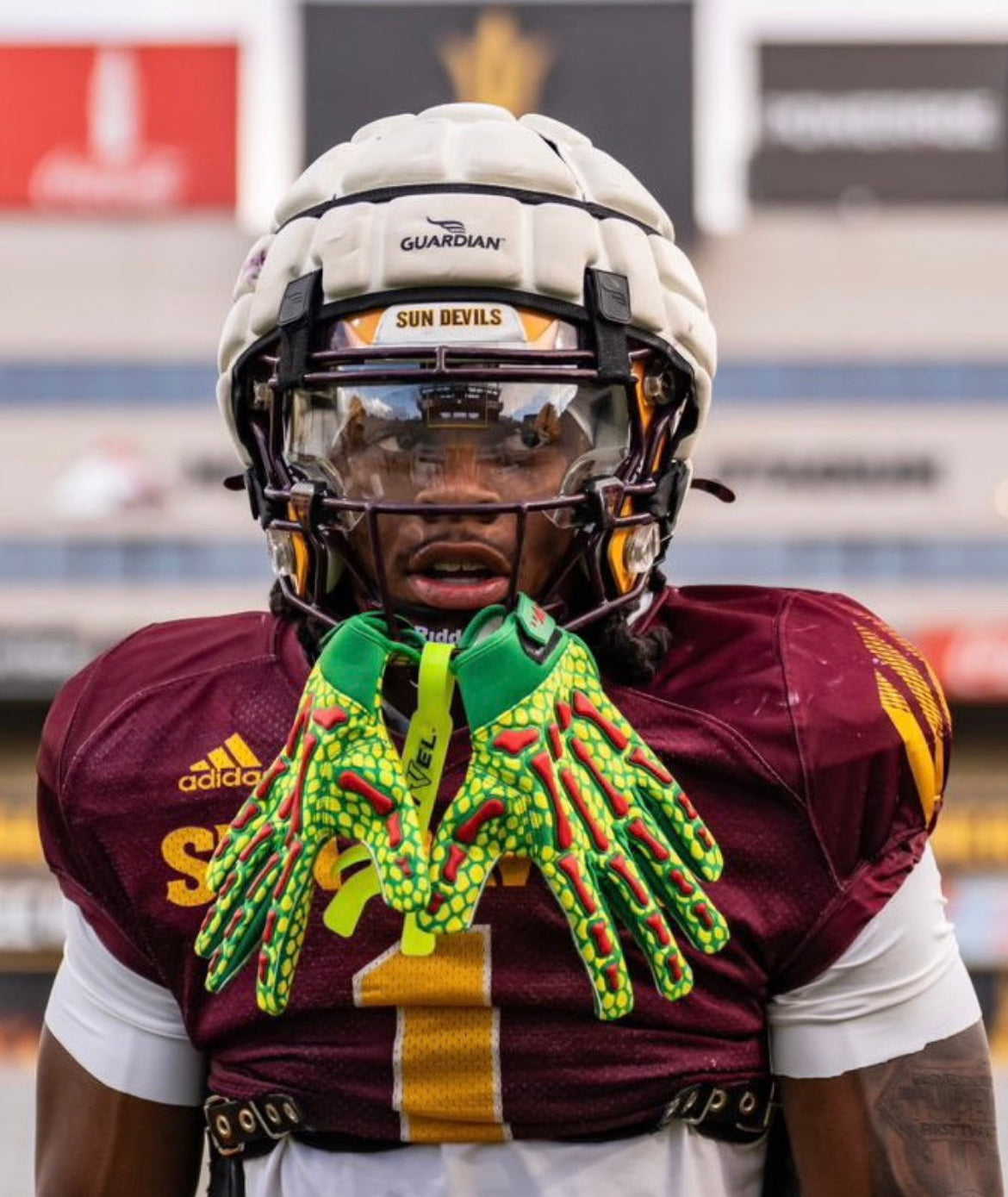 football gloves on helmet Cutters Adult Rev Pro 7.0 Gloves, Men's, XXL, White Step into the shadows and take over the game with the Phenom Elite Football Gloves NXTRND G2 Pro Skeleton Football