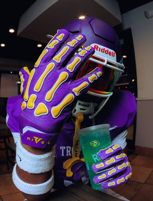 Reaper College Bones Football Gloves