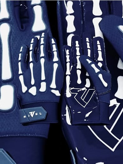OG Reaper Bones Football Gloves (Black & White Bones)