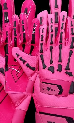 OG Reaper Bones Football Gloves (Black & White Bones)