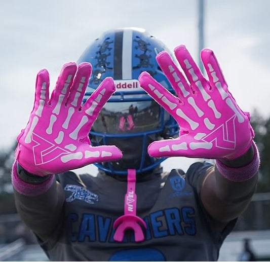 OG Reaper Bones Football Gloves (Black & White Bones)