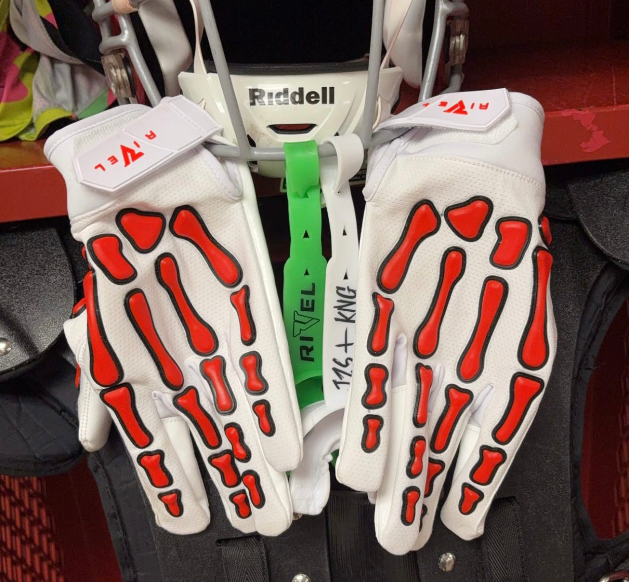 Reaper White Series Bones Football Gloves image 1