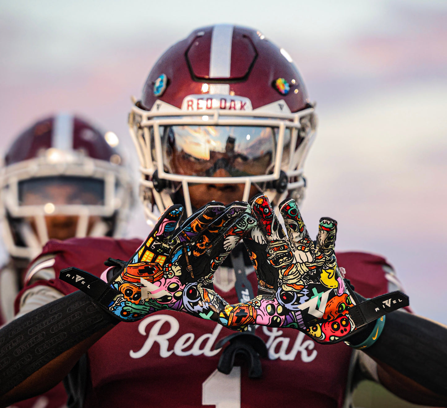 Reaper OFF THE WALL Bones Football Gloves image 1