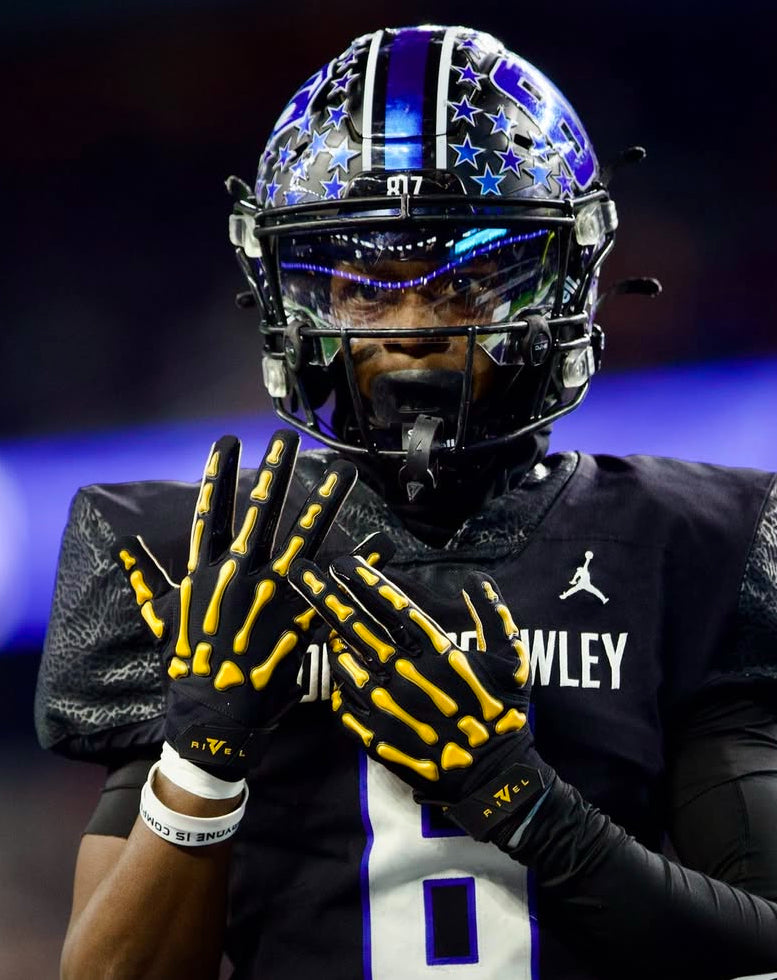 24k Reaper Bones Football Gloves image 0