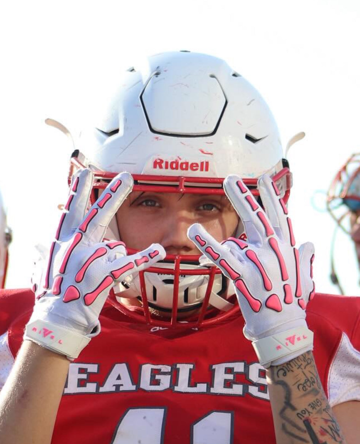 Reaper White Series Bones Football Gloves image 4