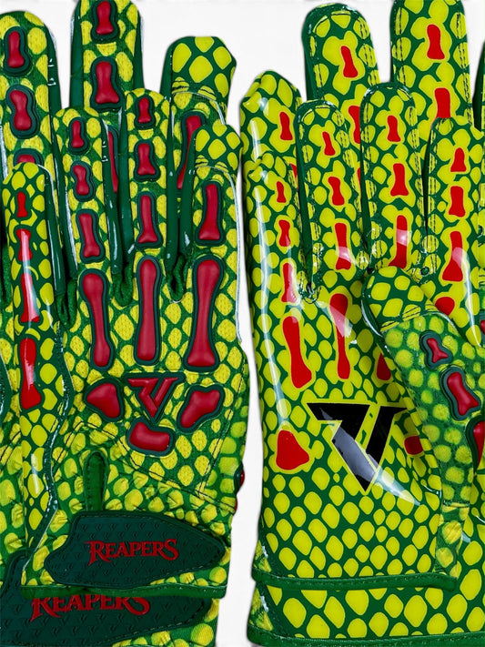 NEW Reaper Grinch Bones Football Gloves