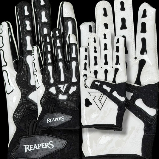 NEW OG Reaper Bones Football Gloves (Black & White Bones)