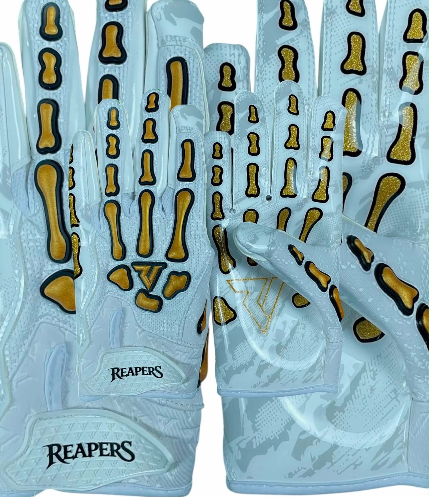 NEW 24k Reaper Bones Football Gloves
