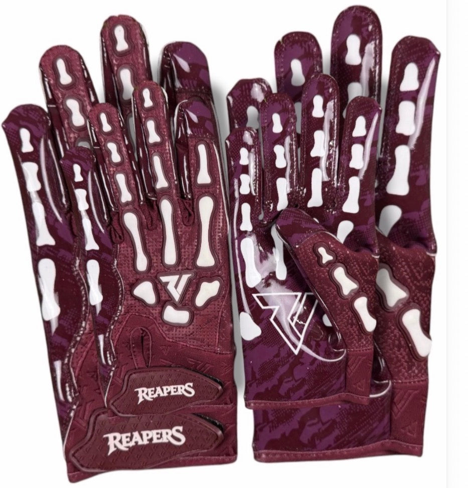 NEW OG Reaper Bones Football Gloves (Black & White Bones)
