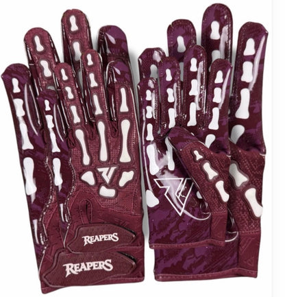 NEW OG Reaper Bones Football Gloves (Black & White Bones)