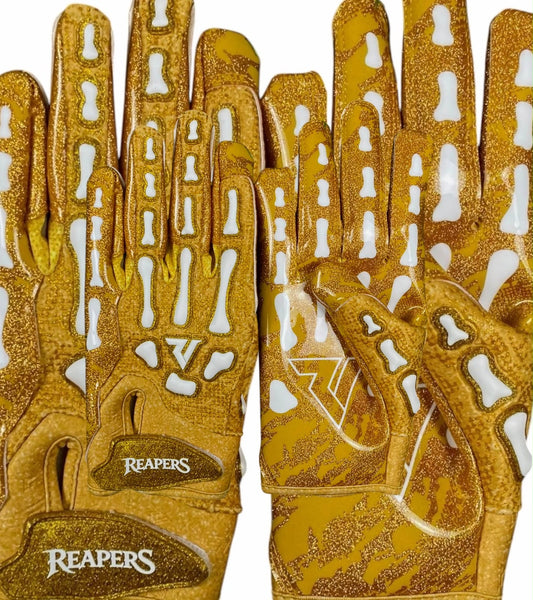 NEW 24k Reaper Bones Football Gloves