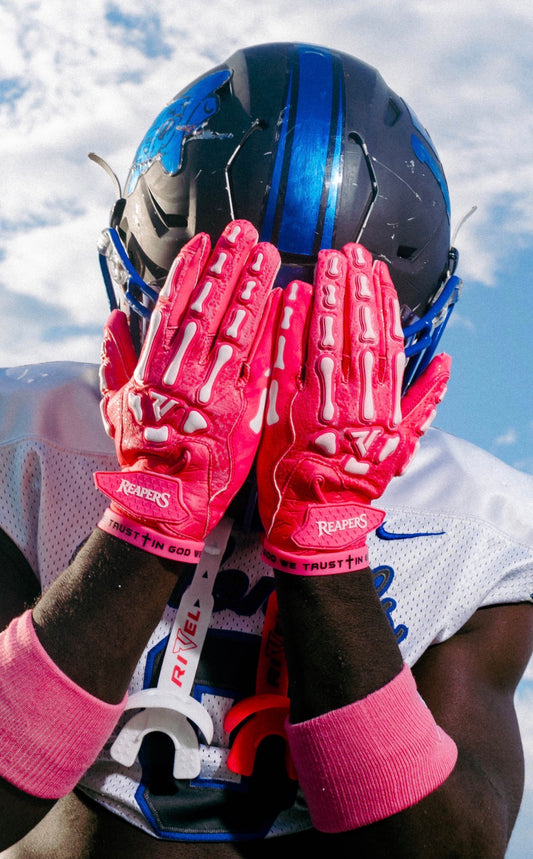 NEW OG Reaper Bones Football Gloves (Black & White Bones)
