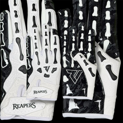 NEW OG Reaper Bones Football Gloves (Black & White Bones)