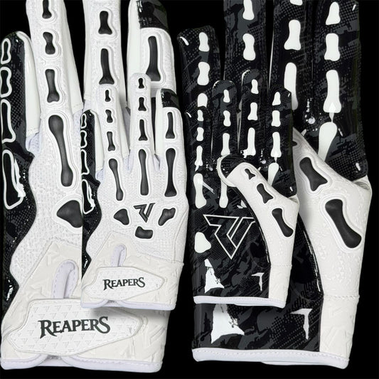 NEW OG Reaper Bones Football Gloves (Black & White Bones)