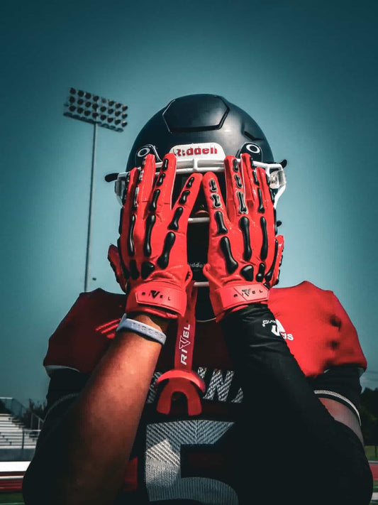 OG Reaper Bones Football Gloves (Black & White Bones)