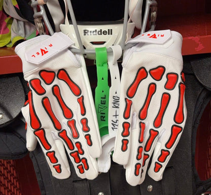 Reaper White Series Bones Football Gloves image 1